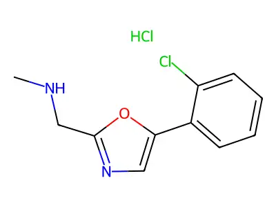 2-Oxazolemethanamine, 5-(2-chlorophenyl)-N-methyl-, monohydrochloride structure