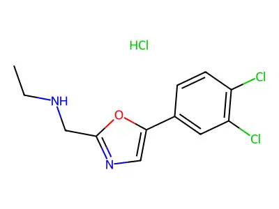 2-Oxazolemethanamine, 5-(3,4-dichlorophenyl)-N-ethyl-, monohydrochloride structure