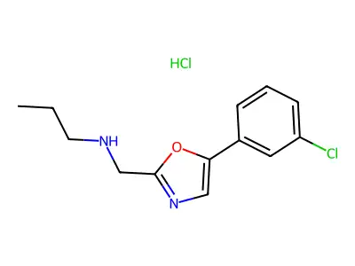 2-Oxazolemethanamine, 5-(3-chlorophenyl)-N-propyl-, monohydrochloride structure