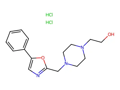 1-Piperazineethanol, 4-((5-phenyl-2-oxazolyl)methyl)-, dihydrochloride structure