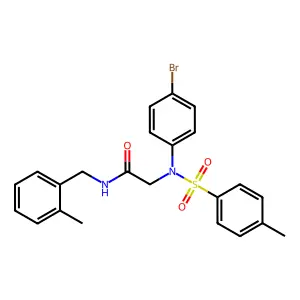 N~2~-(4-bromophenyl)-N~1~-(2-methylbenzyl)-N~2~-[(4-methylphenyl)sulfonyl]glycinamide structure