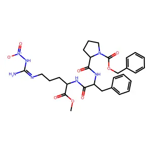 Benzyl 2-(((1-benzyl-2-((4-(((2,2-dihydroxyhydrazino)(imino)methyl)amino)-1-(methoxycarbonyl)butyl)amino)-2-oxoethyl)amino)carbonyl)-1-pyrrolidinecarboxylate structure