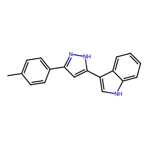 Pyrazole, 5-(3-indolyl)-3-(4-tolyl)- structure