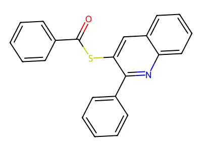 S-(2-phenylquinolin-3-yl) benzenecarbothioate structure