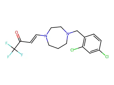 4-[4-(2,4-dichlorobenzyl)-1,4-diazepan-1-yl]-1,1,1-trifluorobut-3-en-2-one structure