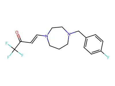 1,1,1-Trifluoro-4-[4-[(4-fluorophenyl)methyl]-1,4-diazepan-1-yl]but-3-en-2-one structure