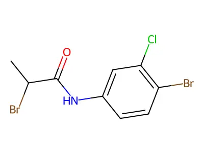 2-bromo-N-(4-bromo-3-chlorophenyl)propanamide structure