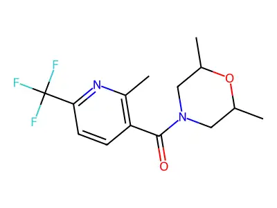 (2,6-Dimethylmorpholino)[2-methyl-6-(trifluoromethyl)pyridin-3-yl]methanone structure