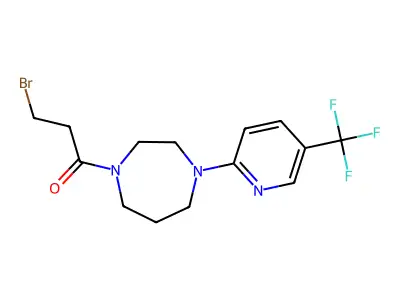 3-Bromo-1-(4-[5-(trifluoromethyl)pyridin-2-yl]-1,4-diazepan-1-yl)propan-1-one structure
