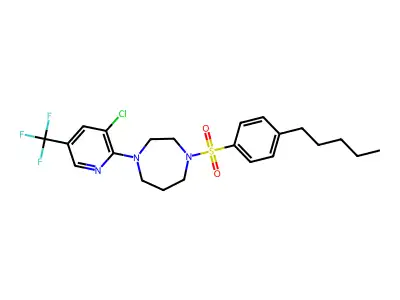 1-[3-Chloro-5-(trifluoromethyl)pyridin-2-yl]-4-[(4-pentylphenyl)sulphonyl]-1,4-diazepane structure
