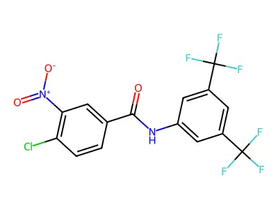 N-[3,5-bis(trifluoromethyl)phenyl]-4-chloro-3-nitrobenzamide structure
