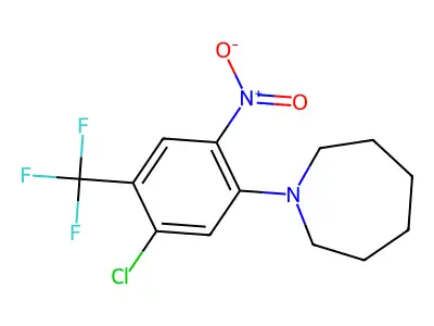 1-[5-Chloro-2-nitro-4-(trifluoromethyl)phenyl]azepane structure