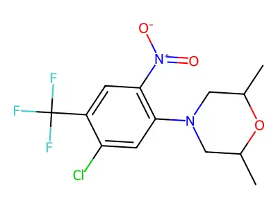 4-[5-Chloro-2-nitro-4-(trifluoromethyl)phenyl]-2,6-dimethylmorpholine structure