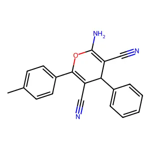 2-amino-6-(4-methylphenyl)-4-phenyl-4H-pyran-3,5-dicarbonitrile structure