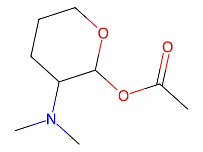 3-(Dimethylamino)oxan-2-yl acetate structure