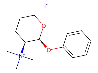 N,N,N-Trimethyl-2-phenoxyoxan-3-aminium iodide structure