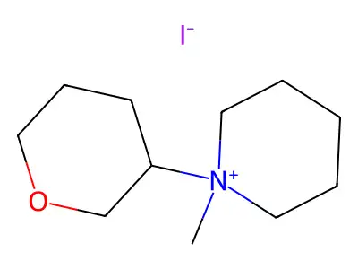 Piperidinium, 1-methyl-1-(tetrahydro-2H-pyran-3-yl)-, iodide structure