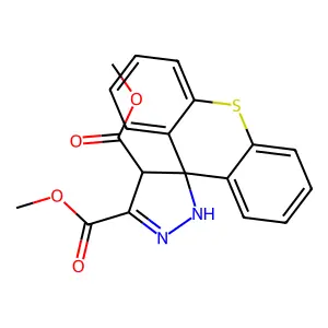 Dimethyl spiro[1,4-dihydropyrazole-5,9'-thioxanthene]-3,4-dicarboxylate structure
