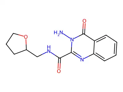 3-amino-4-oxo-N-(oxolan-2-ylmethyl)quinazoline-2-carboxamide structure