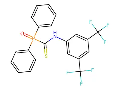 N-[3,5-di(trifluoromethyl)phenyl]oxo(diphenyl)phosphoranecarbothioamide structure