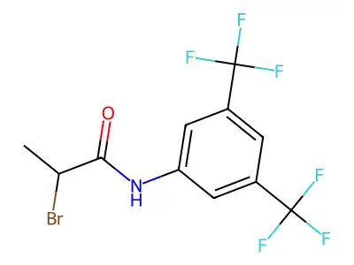 N-[3,5-bis(trifluoromethyl)phenyl]-2-bromopropanamide structure