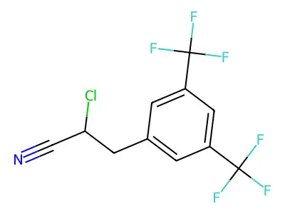 2-Chloro-3-[3,5-di(trifluoromethyl)phenyl]propanenitrile structure