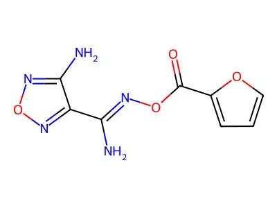 [[Amino-(4-amino-1,2,5-oxadiazol-3-yl)methylidene]amino] furan-2-carboxylate structure