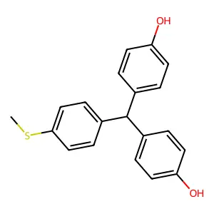 4-[(4-Hydroxyphenyl)-(4-methylsulfanylphenyl)methyl]phenol structure