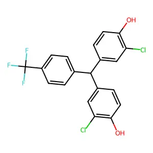 Phenol, 4,4'-[[4-(trifluoromethyl)phenyl]methylene]bis[2-chloro- structure