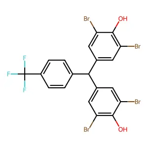 Phenol, 4,4'-[[4-(trifluoromethyl)phenyl]methylene]bis[2,6-dibromo- structure