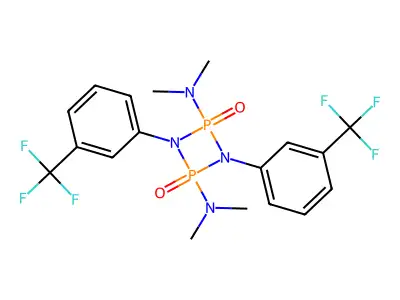 2,4-Bis(dimethylamino)-1,3-bis[3-(trifluoromethyl)phenyl]-1,3,2lambda~5~,4lambda~5~-diazadiphospheta structure