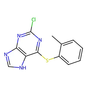 2-chloro-6-(2-methylphenyl)sulfanyl-7H-purine structure