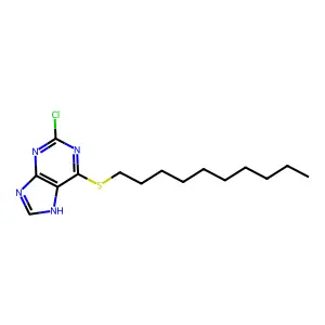 2-chloro-6-decylsulfanyl-7H-purine structure