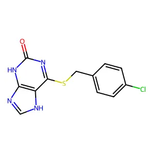 6-[(4-chlorophenyl)methylsulfanyl]-9H-purin-2-ol structure