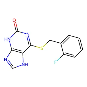 6-[(2-fluorophenyl)methylsulfanyl]-9H-purin-2-ol structure