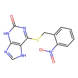 6-[(2-nitrophenyl)methylsulfanyl]-9H-purin-2-ol structure