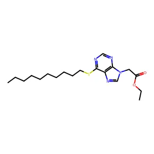 Ethyl 2-(6-decylsulfanylpurin-9-yl)acetate structure
