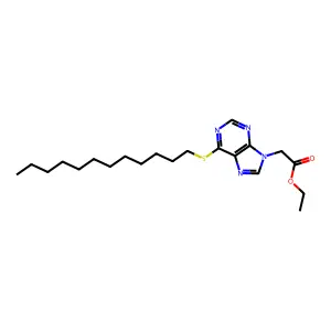 Ethyl 2-(6-dodecylsulfanylpurin-9-yl)acetate structure