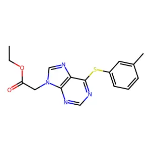 9H-Purine-9-acetic acid, 6-[(3-methylphenyl)thio]-, ethyl ester structure