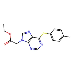 9H-Purine-9-acetic acid, 6-[(4-methylphenyl)thio]-, ethyl ester structure