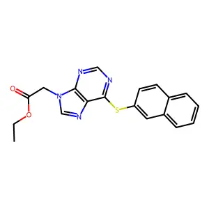 9H-Purine-9-acetic acid, 6-(2-naphthalenylthio)-, ethyl ester structure