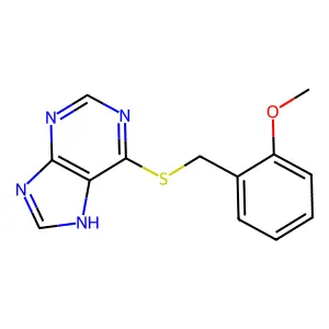 6-[(2-methoxyphenyl)methylsulfanyl]-7H-purine structure