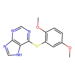 6-(2,5-dimethoxyphenyl)sulfanyl-7H-purine structure