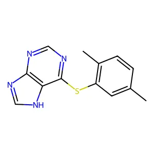 6-(2,5-dimethylphenyl)sulfanyl-7H-purine structure