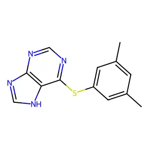 6-(3,5-dimethylphenyl)sulfanyl-7H-purine structure