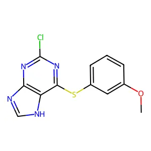 2-chloro-6-(3-methoxyphenyl)sulfanyl-7H-purine structure