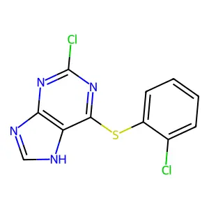 2-chloro-6-(2-chlorophenyl)sulfanyl-7H-purine structure
