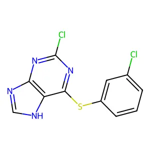 2-chloro-6-(3-chlorophenyl)sulfanyl-7H-purine structure