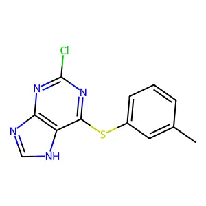 2-chloro-6-(3-methylphenyl)sulfanyl-7H-purine structure