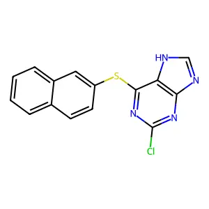 2-chloro-6-naphthalen-2-ylsulfanyl-7H-purine structure